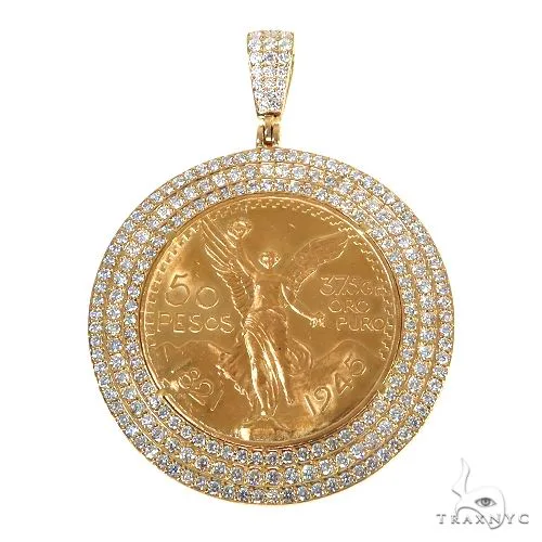 RINA - For Him CUSTOM Diamond Frame 50 Pesos Coin Pendant 67891 – Pendant