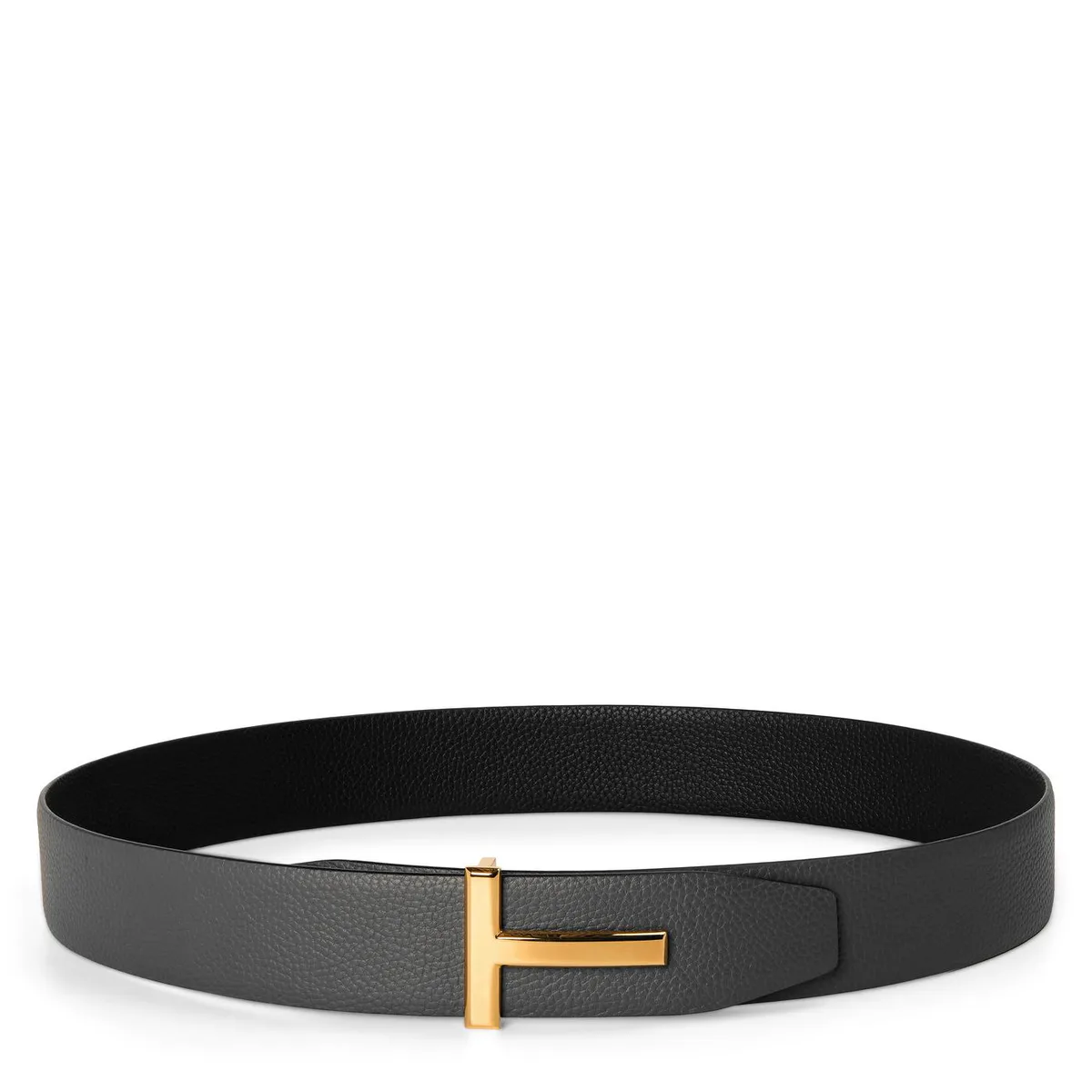Tom Ford Men's Plain Leather Reversible T Buckle Belt