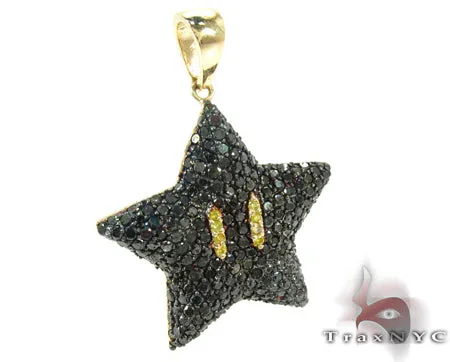 RINA - For Him FACTORY Super Mario Bros Star Black Color Diamond Pendant 26902 in Rose Gold – Bracelet