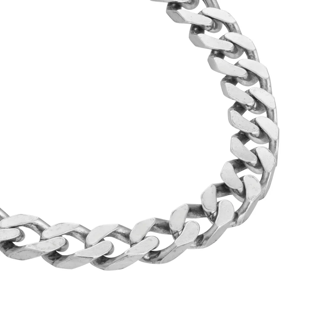 For Him Sterling Silver Antique Plated Curb Chain detail 3