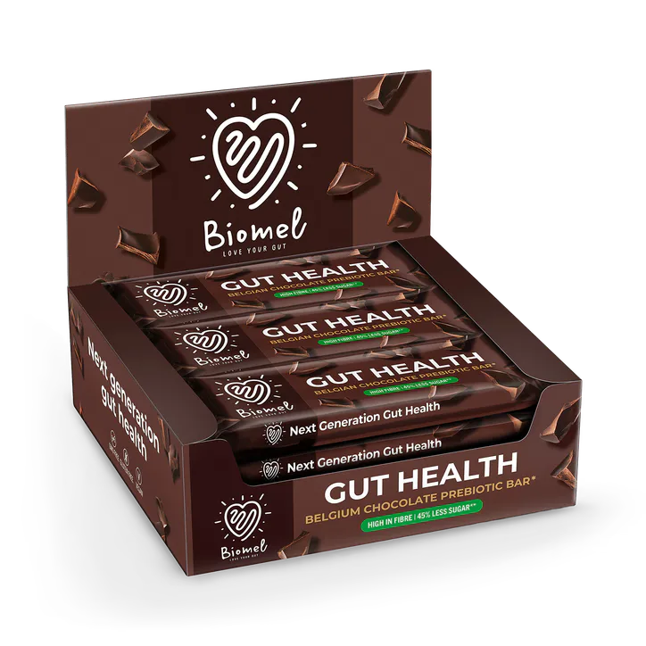 Biomel Gut Health Prebiotic Bar Belgian Chocolate 12 x 45 g detail 3