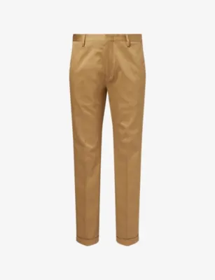 PAUL SMITH Turn-Up Straight-Leg Cotton Trousers