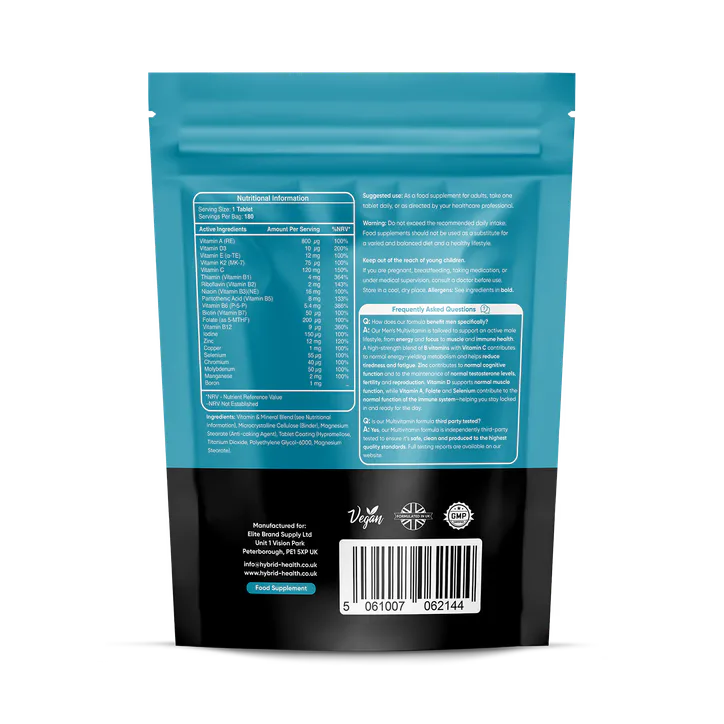 Hybrid Health Multivitamin for Men 180 Tablets detail 2