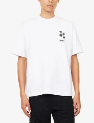 MKI MIYUKI-ZOKU Hibiscus Graphic-Print Cotton T-Shirt detail 3