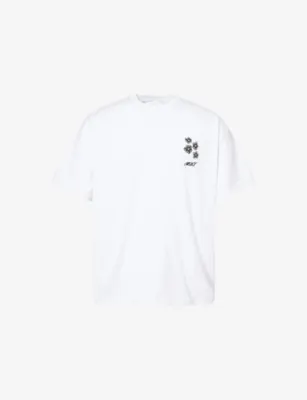 MKI MIYUKI-ZOKU Hibiscus Graphic-Print Cotton T-Shirt