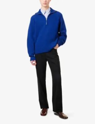TOM FORD High-Neck Half-Zip Wool and Cashmere-Blend Jumper detail 2