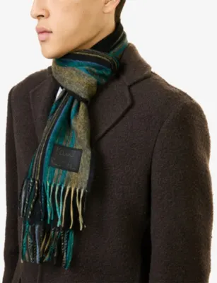 PAUL SMITH Trent Stripe Wool Scarf detail 2