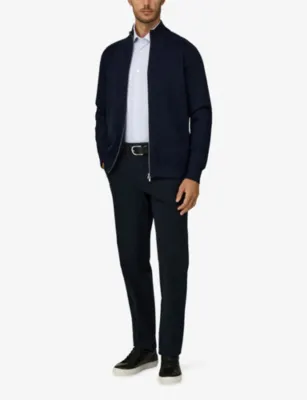 BOGGI MILANO Zip-Up High-Neck Wool-Blend Jumper detail 2