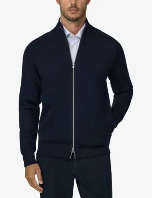 BOGGI MILANO Zip-Up High-Neck Wool-Blend Jumper detail 3