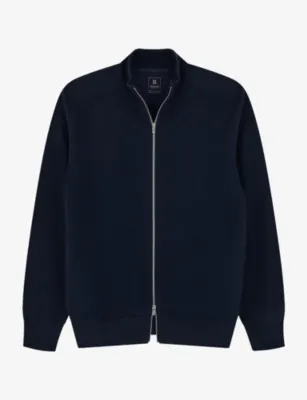 BOGGI MILANO Zip-Up High-Neck Wool-Blend Jumper