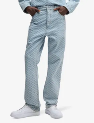 HUGO Graphic-print relaxed-fit denim jeans - 32/34 detail 3