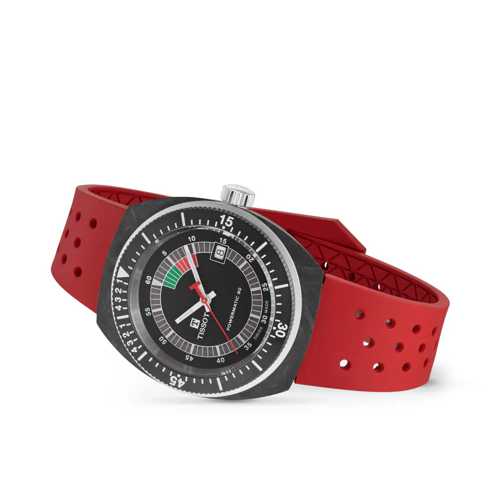 Tissot Sideral S Red Strap 41mm Mens Watch detail 3