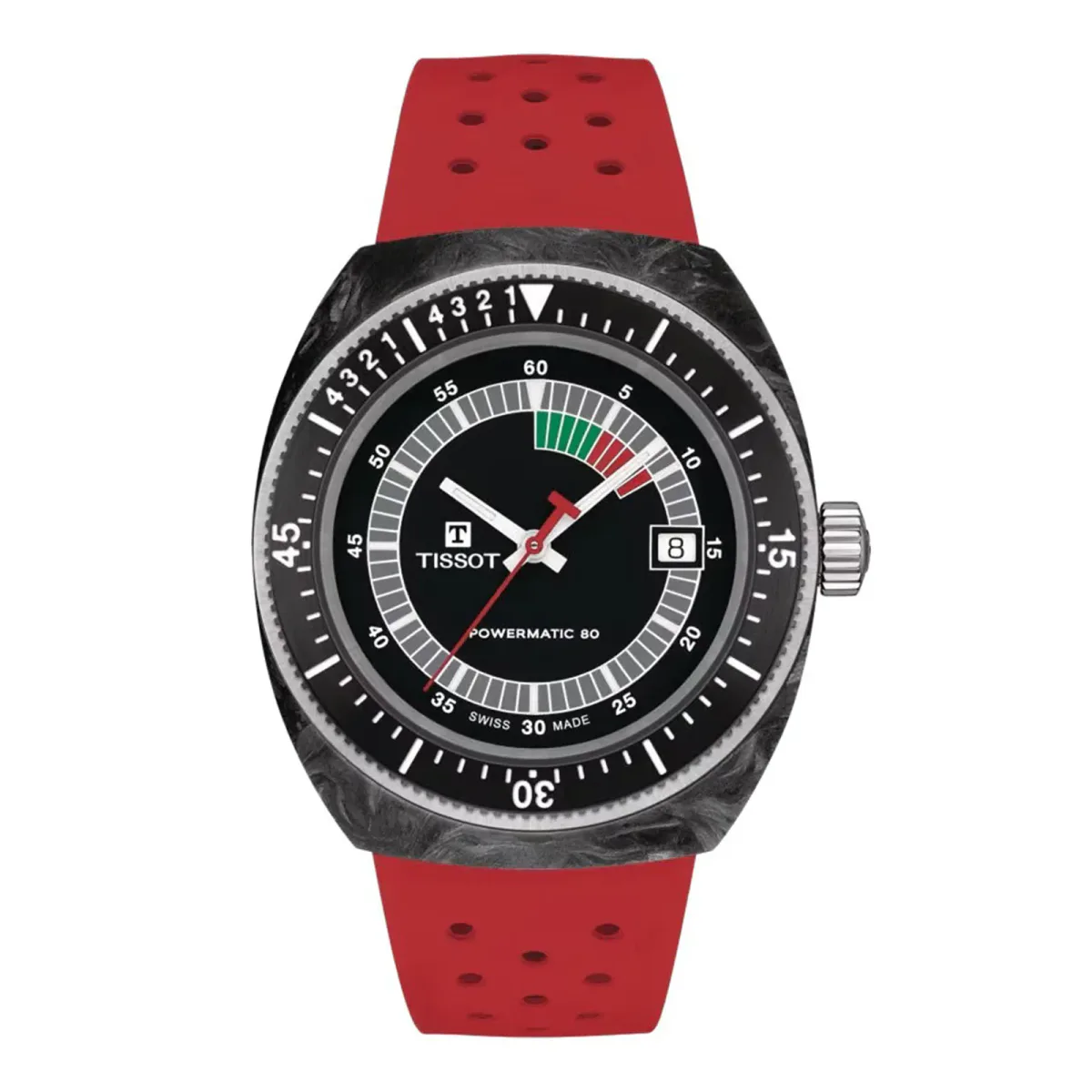 Tissot Sideral S Red Strap 41mm Mens Watch