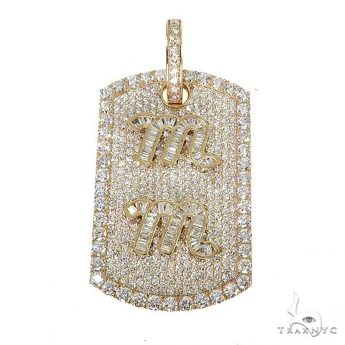 RINA - For Him CUSTOM Custom Made Dog Tag 'MM' Initial Diamond Pendant 67196 in Rose Gold – Pendant