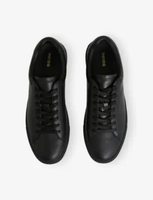 REISS Finley Leather Trainers - EUR 47 / 13 UK MEN in ALL BLACK, additional product view 2
