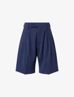 PAUL SMITH Pleated Knee-Length Wool Shorts in BLUE – Mens | Trousers & shorts | Shorts
