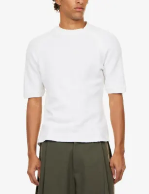 SEVENTH Henley Cotton-Blend T-Shirt in DOVE, additional product view 3