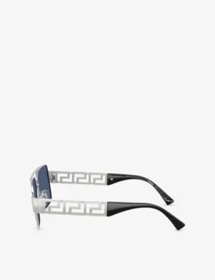 VERSACE VE2290 Rectangle-Frame Metal Sunglasses detail 2