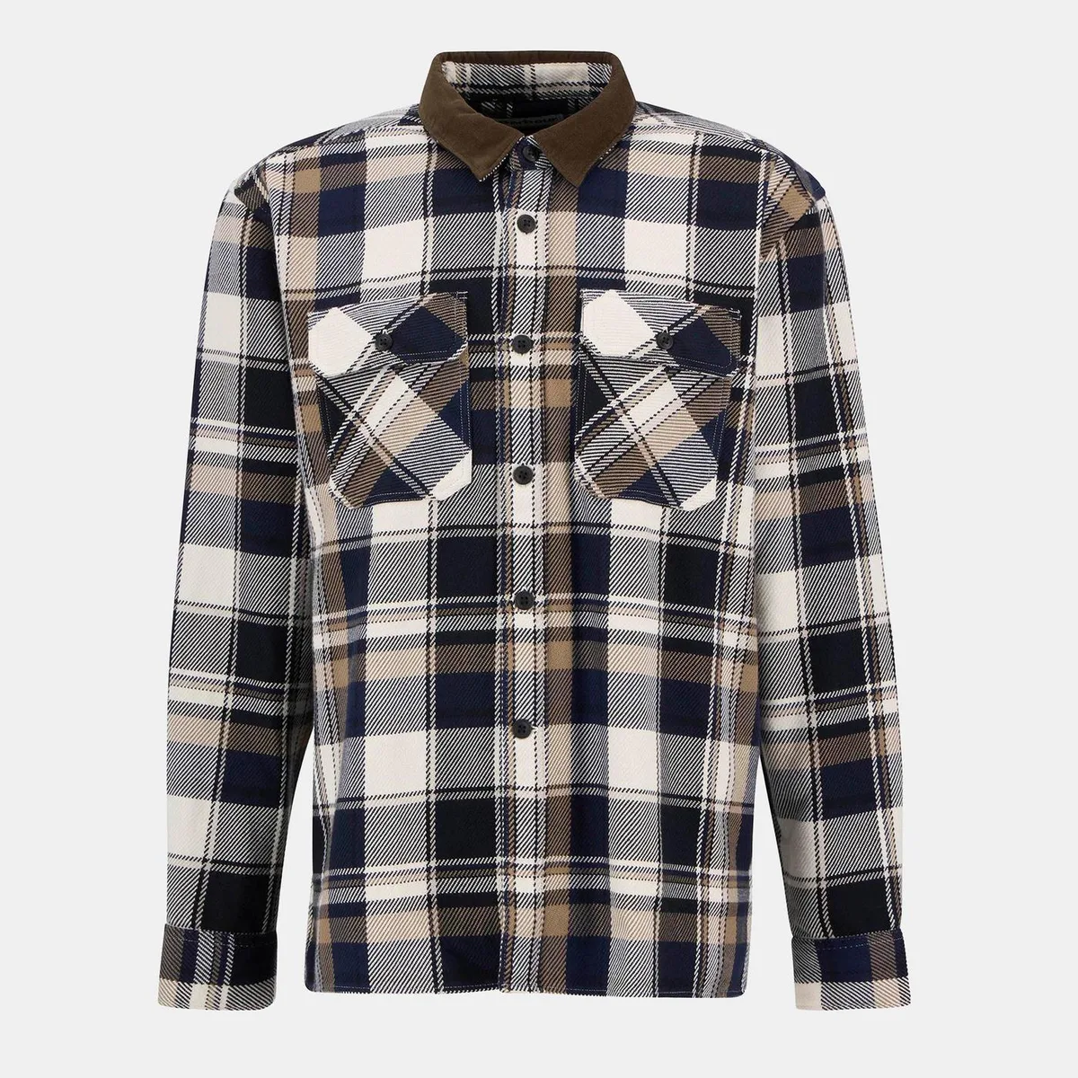 Barbour Men's Grasmoor Check Pattern Corduroy Collar Long Sleeve Overshirt