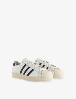 ADIDAS Superstar Vintage Leather Low-Top Trainers - 4.5 in CORE WHITE CORE BLACK CR, additional product view 3