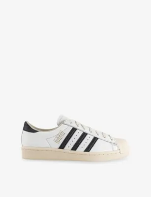ADIDAS Superstar Vintage Leather Low-Top Trainers - 4.5 in CORE WHITE CORE BLACK CR – Mens | Trainers | Lace up trainers