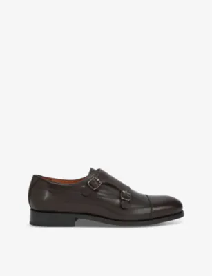 KURT GEIGER LONDON Sloane leather monk shoes - EUR 44 / 10 UK MEN in DARK BROWN – Mens | Smart shoes | Monk shoes