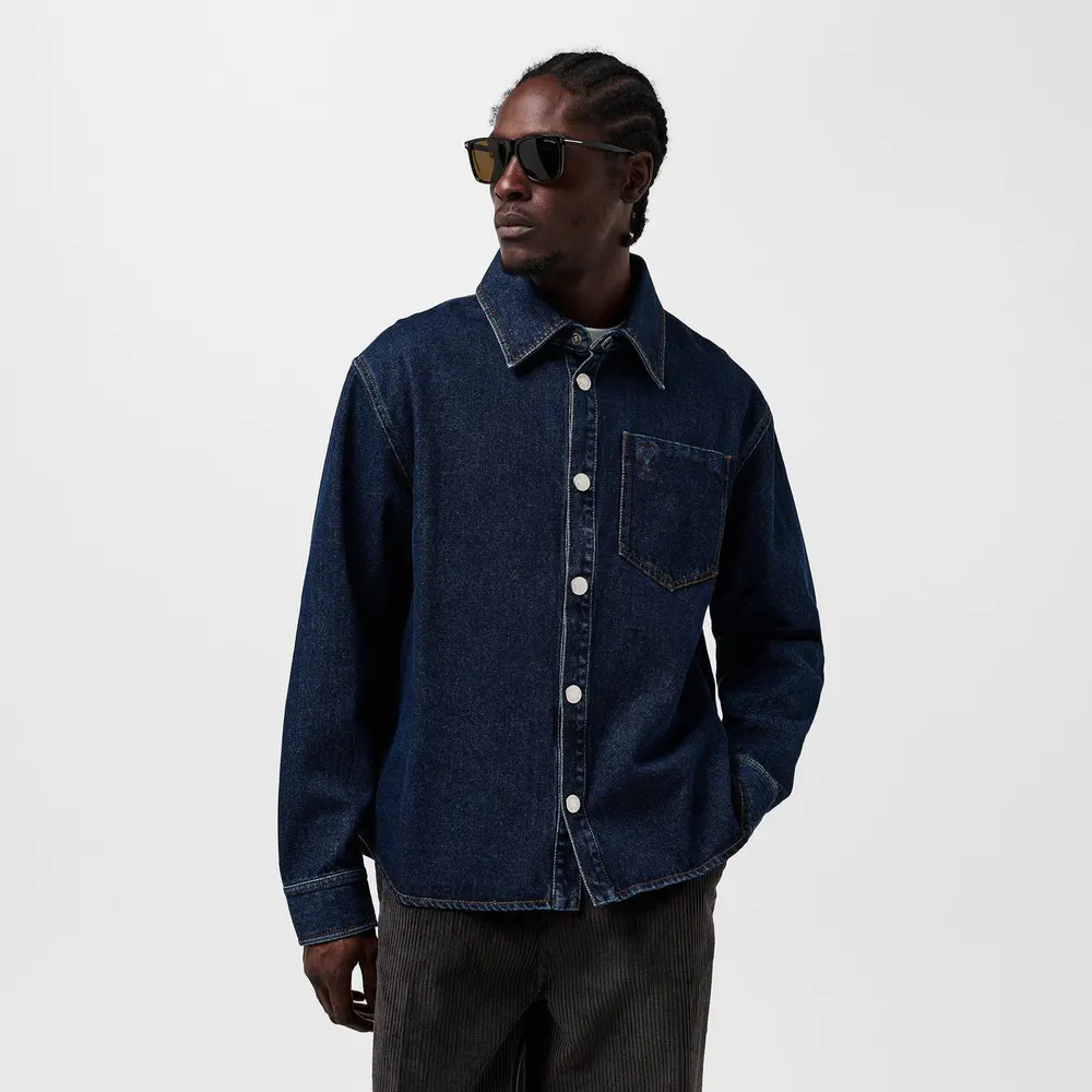 Ami Paris Men's Long-Sleeve Denim Shirt detail 3