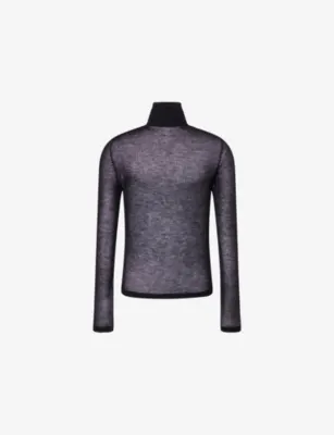 RICK OWENS Oversized Turtle Neck Sheer Cashmere Jumper