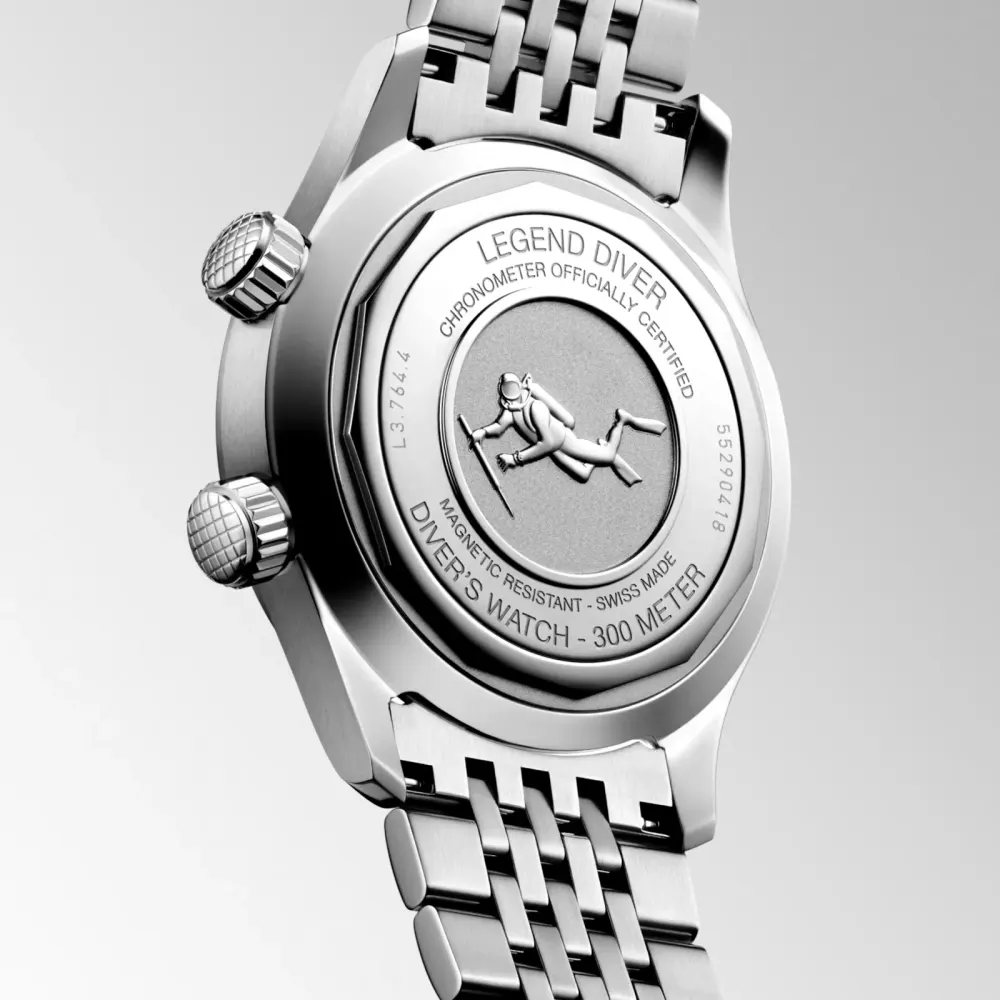 Longines Legend Diver 39mm Mens Watch White detail 2