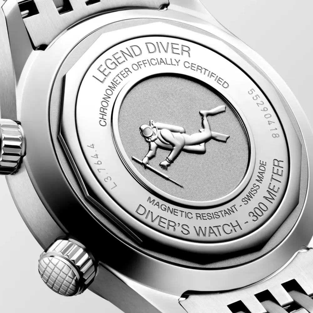 Longines Legend Diver 39mm Mens Watch White detail 3