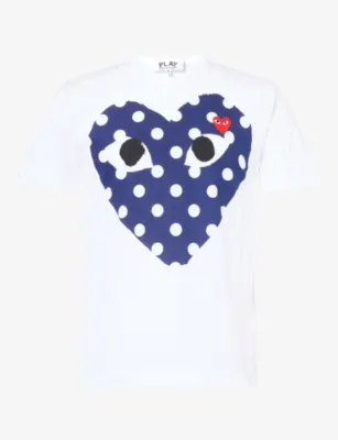 COMME DES GARCONS PLAY Polka Heart Print Cotton-Jersey T-Shirt