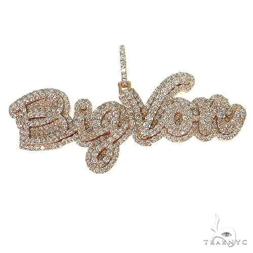 RINA - For Him CUSTOM Custom Made Diamond Name Pendant 68362 in Rose Gold – Pendant
