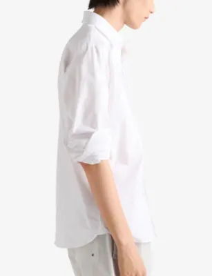 PRADA Minimalist-Logo Classic Cotton Shirt - 15.75 detail 3