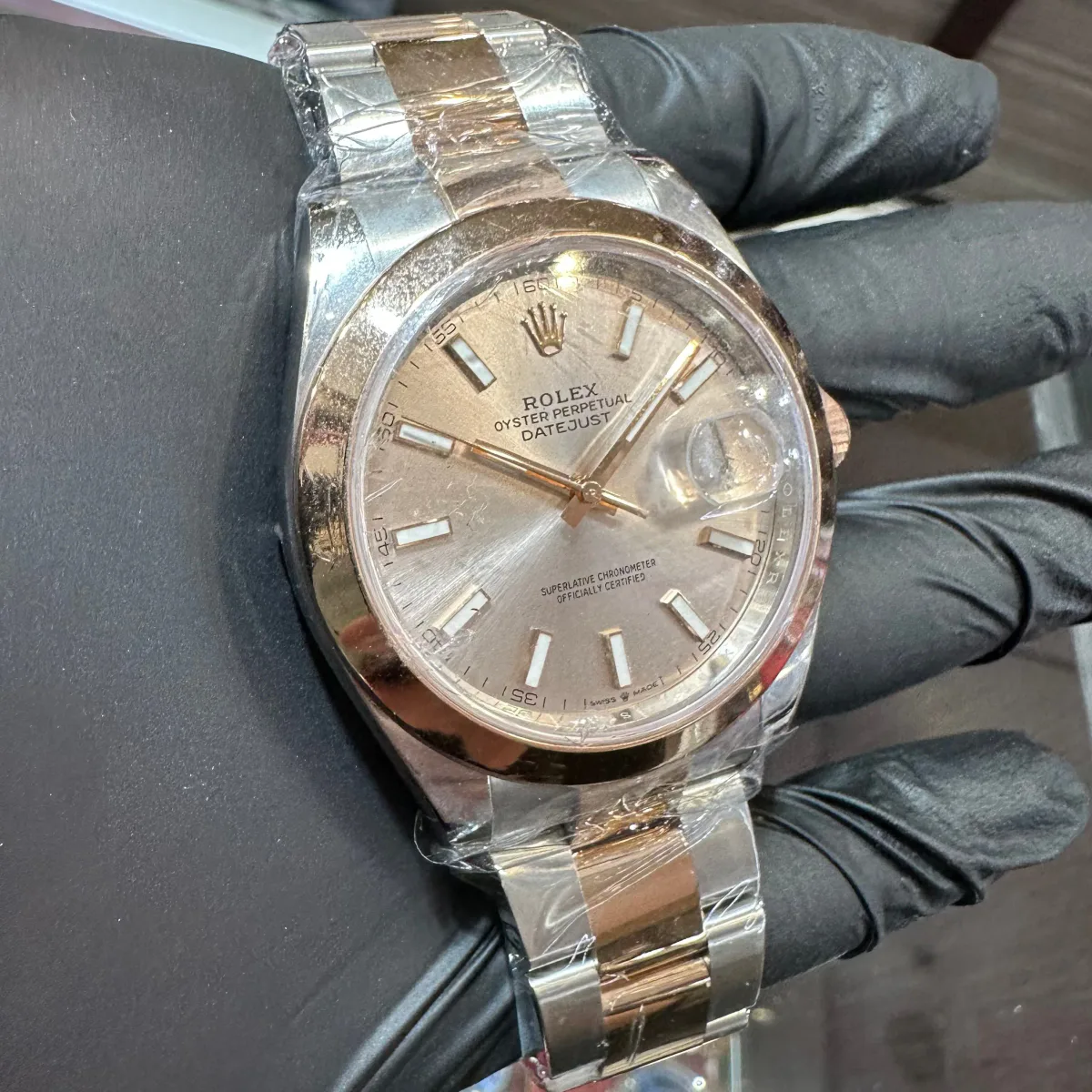 ANKUR - For Him WATCHES Rolex Datejust 41mm | Two Tone Everose Gold | Sundust Stick Dial – Watch