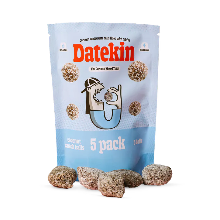 Datekin Coconut Covered Date Balls filled with Tahini 5 x 15g