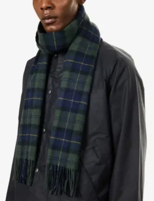 BARBOUR Tartan Wool Scarf detail 2