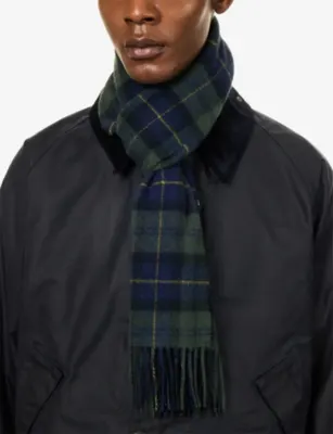 BARBOUR Tartan Wool Scarf detail 3