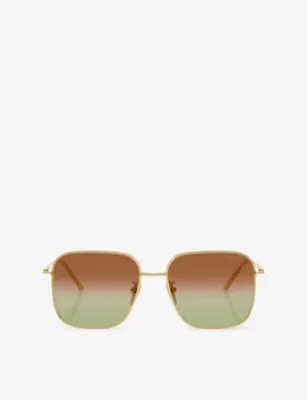 PRADA PR C54SD Square-Frame Metal Sunglasses