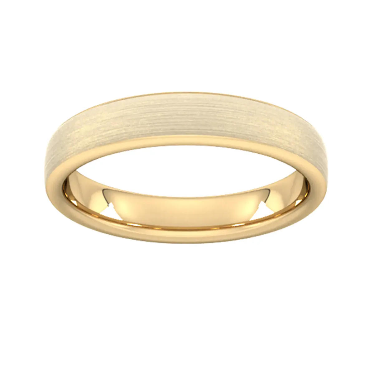 For Him 4mm Slight Court Heavy Matt Finished Wedding Ring In 18 Carat Yellow Gold