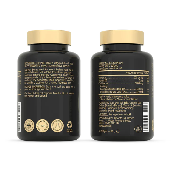 SuperSelf Cod Liver Oil 2000mg 60 Softgels Odourless detail 2