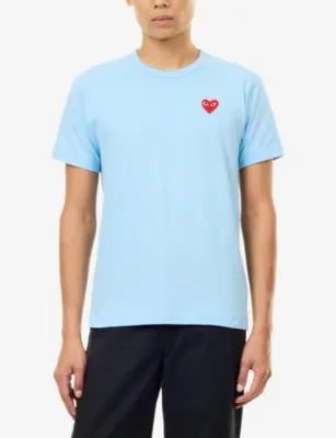 COMME DES GARCONS PLAY Heart Motif-Logo Cotton T-Shirt detail 3