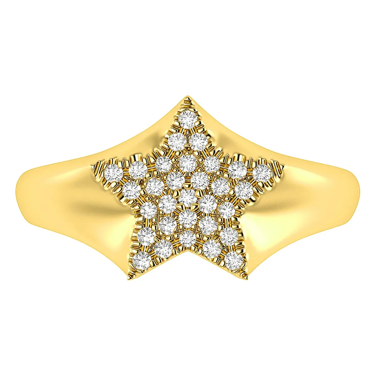 For Him Star Signet Diamond Ring in Rose Gold / Natural Diamond – Ring