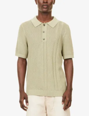 CHE Santino Honeycomb-Knit Cotton Polo Shirt detail 3