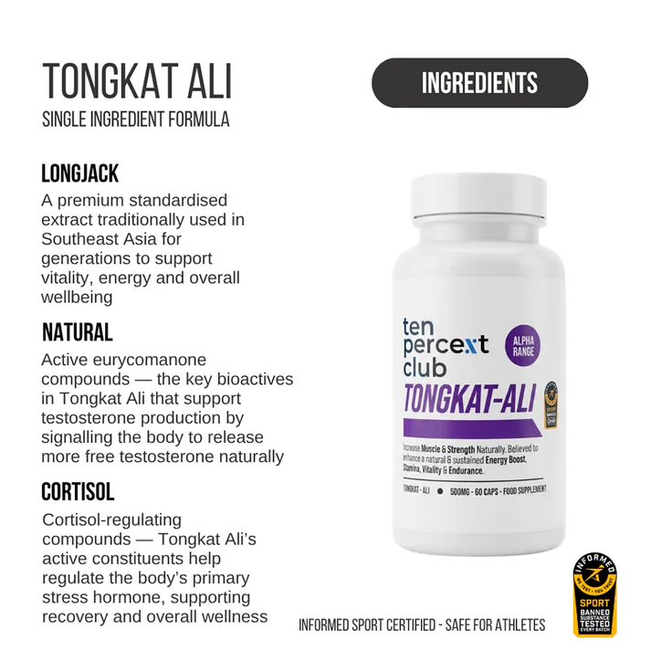 The Ten Percent Club Tongkat Ali 60 Capsules, additional product view 2