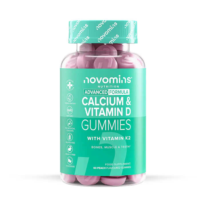 Novomins Calcium & Vitamin D Peach Flavoured 60 Gummies