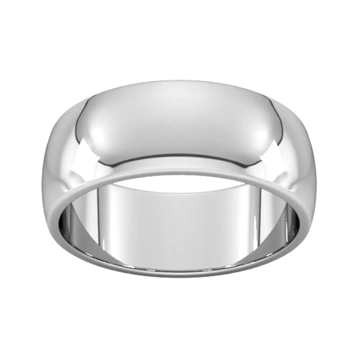 For Him 8mm D Shape Heavy Wedding Ring In 18 Carat Yellow Gold