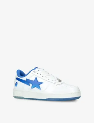 A BATHING APE BAPE STA Icon #4 M2 Leather Trainers - EUR 41 / 7 UK MEN in WHITE/NAVY, additional product view 3