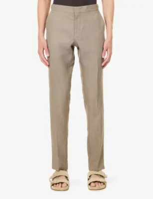 ORLEBAR BROWN Griffon Tapered-Leg Linen Trousers detail 3