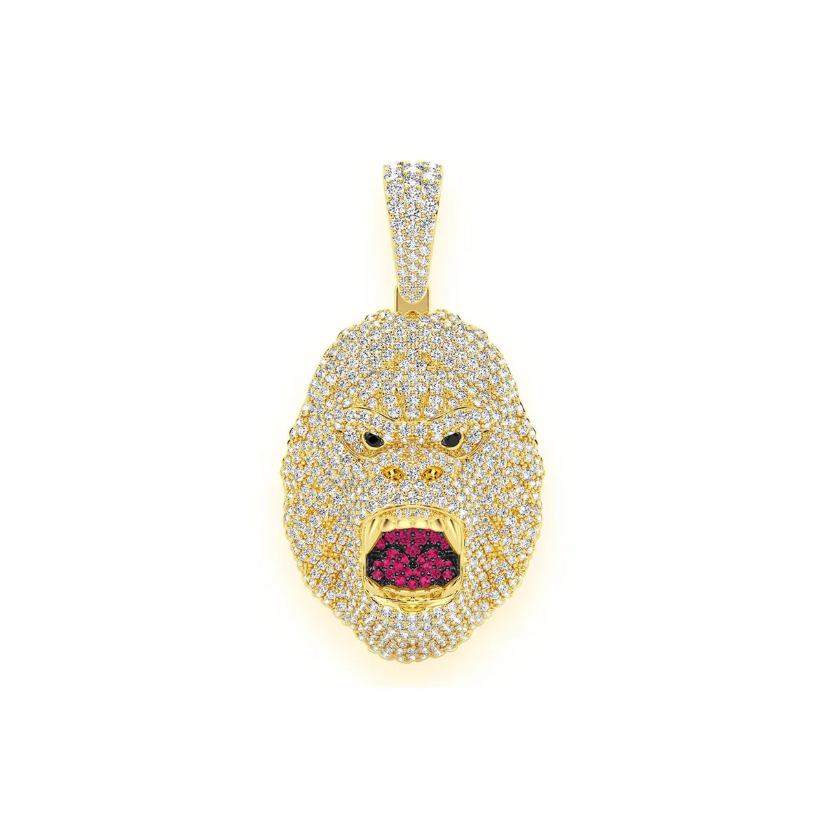 For Him Gorilla Diamond Pendant in Yellow Gold – Pendant