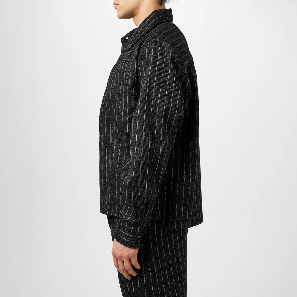 Represent Men's Cropped Wool Long Sleeve Oversized Fit Overshirt detail 2